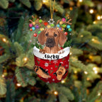 Rhodesian Ridgeback Dog Christmas Ornament, Rhodesian Ridgeback in Snow Pocket Christmas Tree Ornament, Dog Lovers Gift Idea Xmas, Christmas Decorations for Tree, Christmas Ornament Gift for Dog Lover