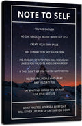 Motivational Canvas Wall Art Note to Self Inspirational Snow Mountain Starry Sky Poster Inspiring Canvas Painting Prints Wall Pictures for Home Decor Living Room Office Framed Artwork [24''W x 36''H]