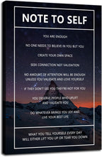 Motivational Canvas Wall Art Note to Self Inspirational Snow Mountain Starry Sky Poster Inspiring Canvas Painting Prints Wall Pictures for Home Decor Living Room Office Framed Artwork [24''W x 36''H]