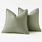 MIULEE Decorative Linen Pillow Covers 20x20 Inch Sage Green | Boho Farmhouse​ - Image 6