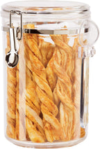 OGGI Clear Canister Airtight 61oz - Clamp Lid & Spoon - Airtight Food Storage Containers, Ideal for Kitchen & Pantry Storage of Bulk, Dry Food Including Flour, Sugar, Coffee, Rice, Tea, Spices & Herbs
