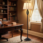 Luvkczc Vintage Floor Lamp with Cutout Design & Glowing Light - Resin Elegant Standing Lamp for Living Room, Bedroom, Office (Includes Bulb)