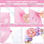 Amandir 139pcs Pastel Donut Balloon Arch Garland Kit Sweet One Ice Cream Birthday Party Decorations Sprinkles Confetti Pastel Balloons for Donut Grow Up Girl Baby Shower Spring Party Supplies