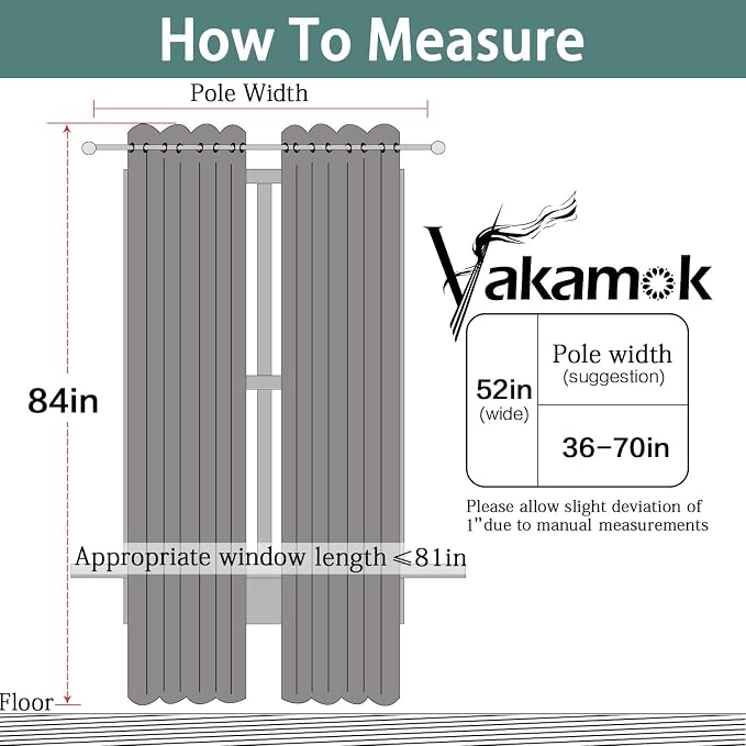 Yakamok Aqua 100% Blackout Curtains 84 Inches Long - Image 8