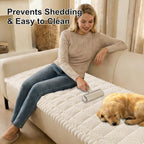 Smiry Couch Cover for Dogs, Non Slip Fuzzy Pet Sofa Arm Covers Washable | Sofa - Image 3