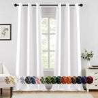 MIULEE Blackout Curtains for Bedroom 2 Panels 40 x 96 Inch Long Pure White | by MIULEE