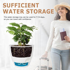 Plant Pots 10/9/8/7.5/7 Inch Self Watering Pots, Set of 5 Plastic Planters with Drainage Holes and Saucers,Plastic Flower Pots,Nursery Planting Pot for Indoor Out Door Plants(Pure White)