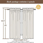 Chyhomenyc Sheer Curtains 63 Inch Length 2 Panels, Turquoise | Light Filtering - Image 8