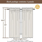 Chyhomenyc Sheer Curtains 63 Inch Length 2 Panels, Blush Pink | Light Filtering - Image 6