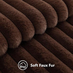 decorUhome Fall Faux Fur Throw Pillow Covers 18x18 Set of 2 Dark Brown | - Image 7