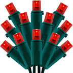 200 Count Red Wide Angle LED Christmas Lights, 66 ft Green Wire UL Certified Commercial Grade 5mm Holiday String Light Set (Red)