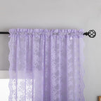 YJ YANJUN Vintage Lace Curtains 96 Inches Long-Victorian Floral Pattern - Image 3