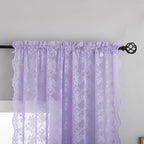YJ YANJUN Vintage Lace Curtains 84 Inches Long-Victorian Floral Pattern - Image 3