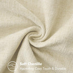 MIULEE Pack of 2 Christmas Pillow Covers 16x16 Inch Cream White Farmhouse Decorative Throw Pillow Covers with Stitched Edge Soft Chenille Solid Dyed Couch Pillow Covers for Sofa Bed Living Room