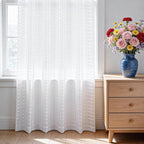 SpaceDresser Check Sheer Curtains 96 Inches Long - Image 3