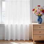 SpaceDresser Check Sheer Curtains 84 Inches Long - Image 3