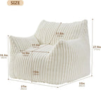Giant Bean Bag Chairs for Adults Teens, Large Bean Bag Sofa Chairs with Filling Comfy Fuzzy BeanBag Chair with Armrests for Bedroom Living Room Reading