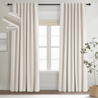 Topfinel 90 Inches Long Full Blackout Linen Curtains by Topfinel
