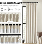 MIULEE Linen Pinch Pleated 100% Blackout Linen Curtains 40x96 Inches | Room - Image 8