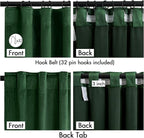 MIULEE Velvet Curtains 50W x 90L 2 Panels Hunter Green Blackout Curtains | - Image 3