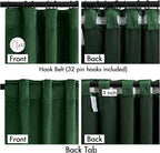 MIULEE Velvet Curtains 50W x 84L 2 Panels Hunter Green Blackout Curtains | - Image 3