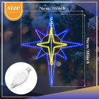 36'' Christmas Star of Bethlehem LED Star Hanging Lights Nativity Holy Family Light for Door Window Porch Wall Decoration Plug Operated Lighted Hanging Tree Topper(Blue, Warm Light)