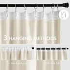 MIULEE Beige White Back Tab Blackout Curtains 52x108 Inch Long 2 Panels Set | - Image 3