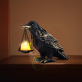 Raven Gothic Home Decor Fake Crow Light Holder Raven Lamp Tealight Candle Holder Resin Raven Statue Wearing Gold