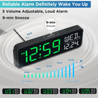 Peakeep Large Display Digital Alarm Clock for Bedrooms, Date Day of Week Desk Table Clocks for Living Room Office, Dimmable Plug in Electric Clock, 5 Volumes, Loud, Auto DST
