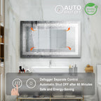 WELLFOR LED Bathroom Vanity Mirror 40 x 24 Inch, Lighted Anti-Fog Dimmable Mirror, IP44 Waterproof Wall Mounted Makeup Mirror, Packed with US Standard Plug and Touch Switch, (Horizontal/Vertical)