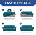 Stretch Couch Covers for Sofa, 3 Cushion Couch Slipcover, Peacock Blue - Image 7