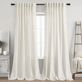Cream Linen Curtains 93 Inches Long 2 Panels Back Tab Rod Pocket Modern by Nanspring