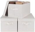 WUIKE 3 Pack Large Fabric Storage Baskets with Cover for Bedroom, Closet Storage Bins with Lids for Clothes, Towel, Blanket, Purse, Hats