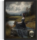 Widow Ghost Poster Art Print, Halloween Scary Vintage Wall Art Academia Spooky Painting Decoration for Horror Prints, Gothic Posters Bedroom Decor 89 (Widow Ghost, 11 x 14 inches, Unframed)