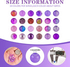XSEINO About 1200PCS 6mm Glass Beads Bracelet Making Kit,24 Assorted Violet Elegant Series Colorful Crystal Beads for Bracelet and Jewelry Making and DIY Crafts,Friendship Bracelets