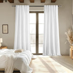 MIULEE White Linen Curtains 100 Inch Long 2 Panels - Image 6