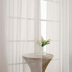 Chyhomenyc Ivory Sheer Curtains 72 Inches Long 2 Panels Set - Image 9