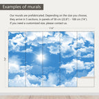 AFZEVEB-Ceiling Mural Blue Sky White Clouds Wallpaper for Living Room 114"x74"(Not Peel and Stick)