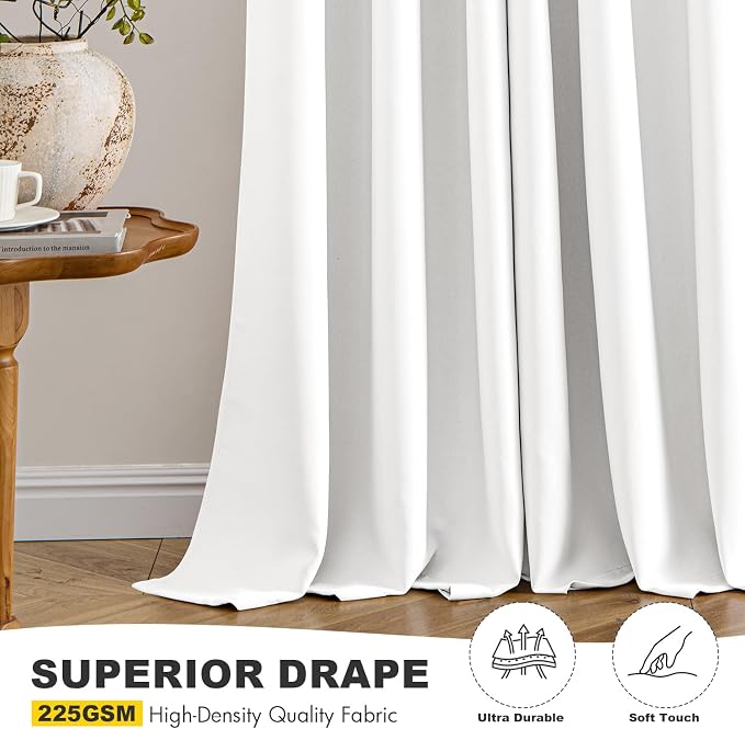 MIULEE Blackout Curtains for Bedroom 2 Panels 34 x 54 Inch Long Pure White | - Image 5