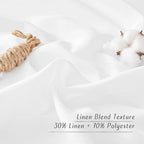 NICETOWN Thick Linen White Curtains 90 inch Length, Grommet Flax Linen Blend - Image 4