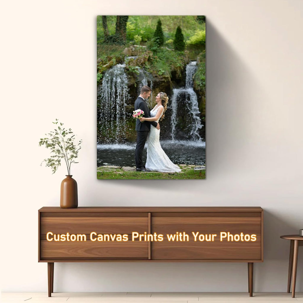 xzartdiy Custom Canvas Prints with Your Photos - Personalized Picture Print Customized Gifts for Family Home Office Wall Art Decor, Wrapped Canvas 12x18inch