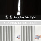 Vision Home Light Gray Pinch Pleated Full Blackout Curtains Linen Blended Room - Image 4