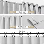 Joydeco 84 Inch 60% Blackout White Curtains 2 Panels, Elegant Soft Sheer - Image 3