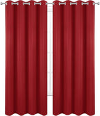 Blackout Curtains 66 x 84 inch/Bright Red Curtains Set of 2 Panels/Thermal - Image 2