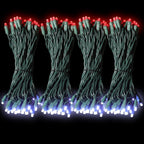 50L String Lights, LED Christmas Lights, 6" SPACING,Green Wire, Red and White