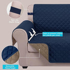 U-NICE HOME Reversible Recliner Chair Covers, Pet Friendly, Elastic Straps - Image 3