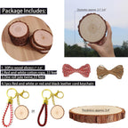 SENMUT Wood Slices 30 Pcs 3.1-3.6inch Natural Rounds Unfinished Wooden Circles Christmas Ornaments for Crafts Wood Kit Predrilled with Hole Wood Coasters, Craft Supplies for DIY and Painting