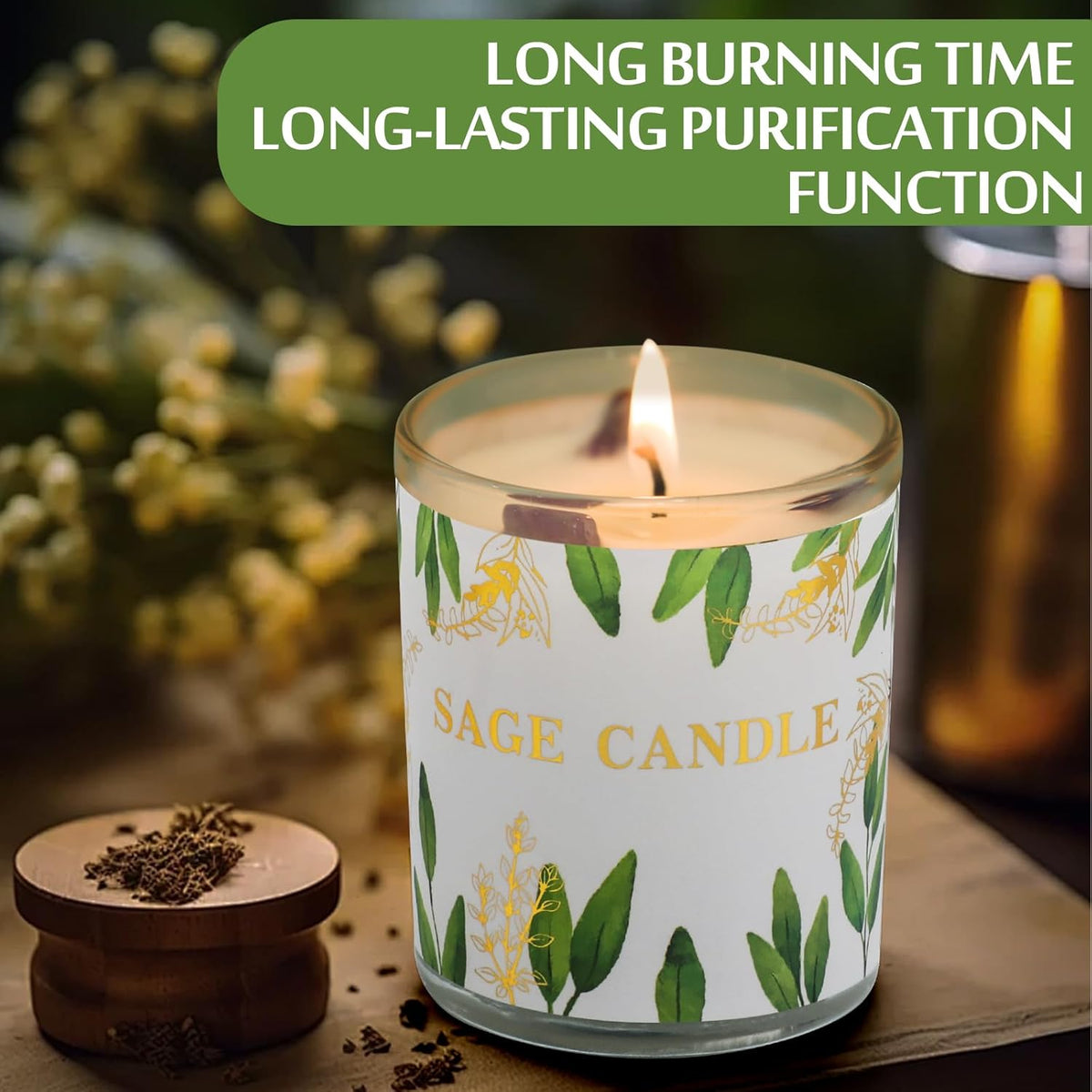 Candles, 6 Pack Sage Candle for Cleansing House Negative Energy, Scented Candles Gifts Set for Women, Crystal Candle Clearance with Crystal Healing Stones, Alternative to Smudge Sticks, Relax & Mind