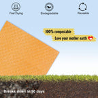 Swedish Dishcloths - 10 Pack Reusable Kitchen Dishcloths - Ultra Absorbent Dish Towels for Washing Dishes - Cellulose Sponge Cloth Cleaning Cloths - Orange