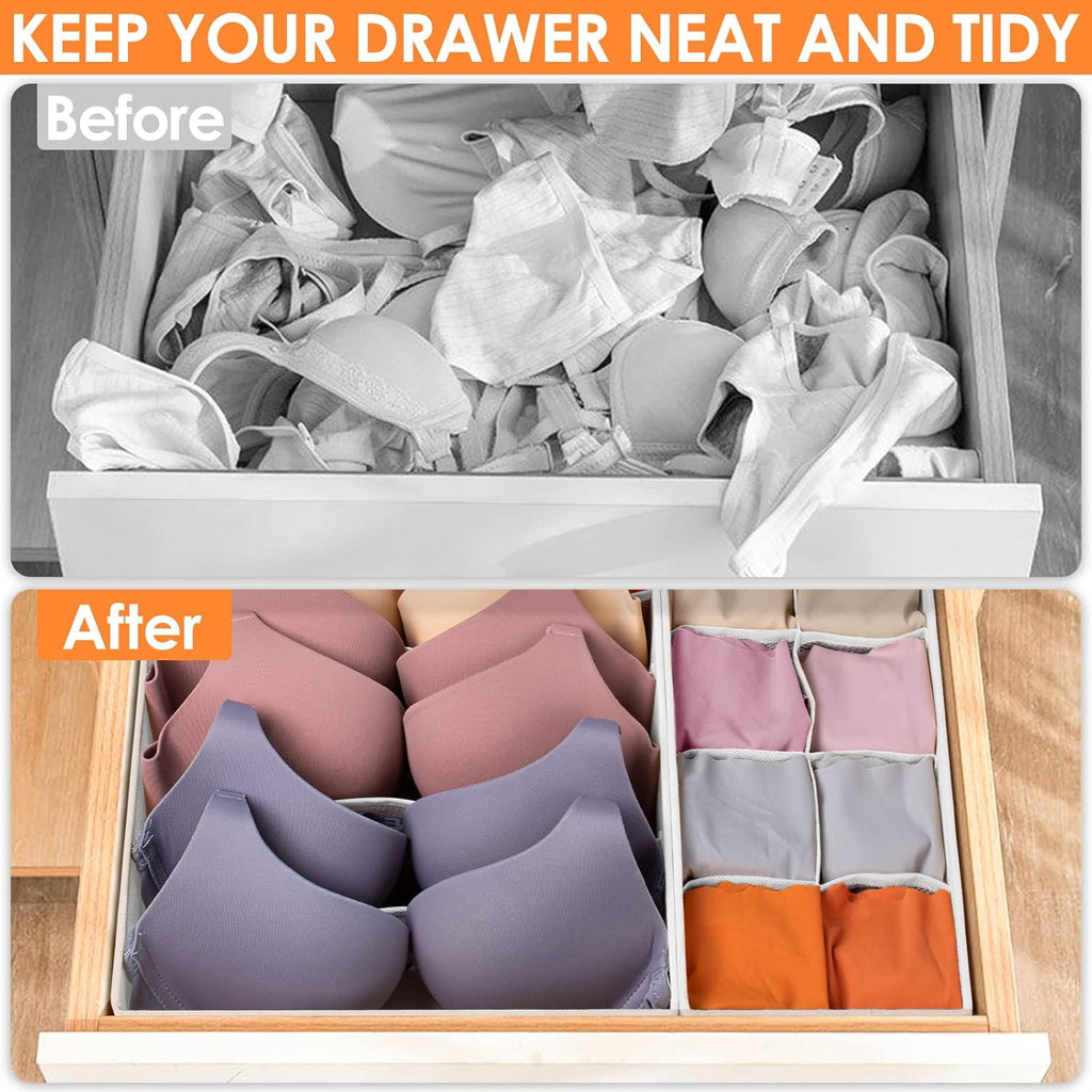 12 Pack Drawer Organizers for Clothing, 116 Large Compartments Fabric Dresser Closet Organizers and Storage Bins for Baby Clothing, Women Men Underwear Socks, Bra, Ties, College Dorm Room Essentials